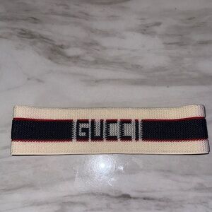 Cream and Blue Gucci headband with Red Accent